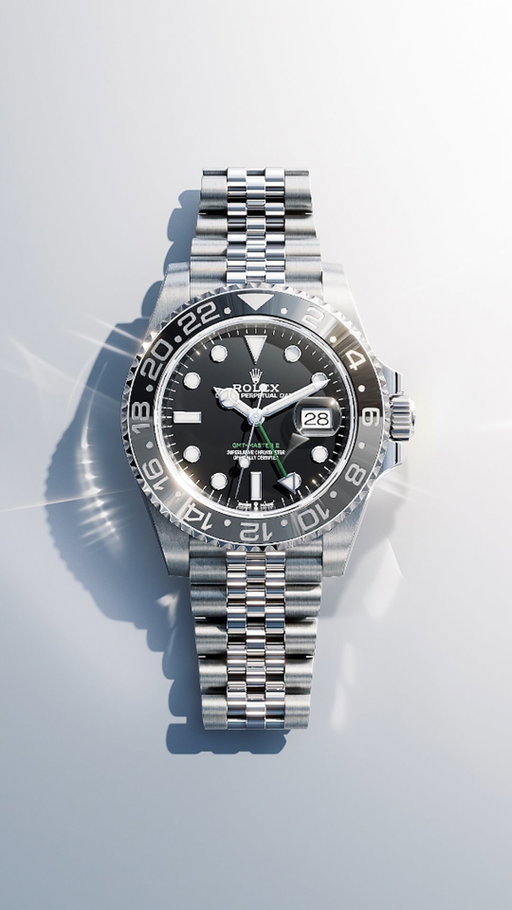 The GMT-Master II. Home is just a 24-hour hand away. It displays the reference time in a first time zone, read on our iconic two-colour 24-hour graduated bezel. Local time adjusted effortlessly with the hour hand set independently of the minutes and seconds hands, and without affecting the 24-hour hand. In Oystersteel with emblematic Jubilee bracelet, 40mm, calibre 3285. So you can always stay close to those who are far away.
#Rolex #GMTMasterII
