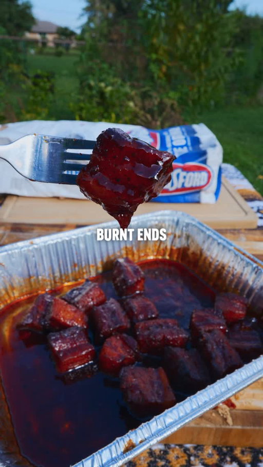 Grilling for Labor Day weekend? Try these pork belly burnt ends 🔥

- Cut pork belly into 2 inch cubes & place on a wire rack
- Season cubes on all sides with a sweet BBQ rub
- Smoke 250 for 2.5 hours
- When bark solidifies transfer to a tray and cover with BBQ sauce, brown sugar, butter and honey
- Cover with foil return to grill for 1 hour
- Uncover and grill for 30 minutes to finish
- Let them rest and enjoy!