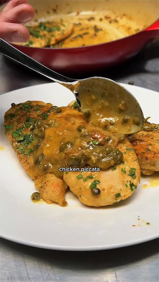Chicken Piccata 🍋🍗 

Chicken piccata is not Italian -we call it “scaloppina al limone” and doesn’t come with capers- but an Italian-American grandma (Nonna Angela) made it for me the other day
and I fell in love with it.

Ingredients (serving 1 if you ask me and my brothers) 

4 Chicken breast 
2 Lemons 
~100ml White wine 
~20g Capers
~10g Fresh Parsley 
~120g Flour 
3 minced garlic cloves
~30ml Olive oil
Salt, Pepper to taste

As a born and raised Italian I love everything about the Italian American colture. 

What we think in Italy is completely different from the reality: 
“They eat frozen pineapple pizza, precooked spaghetti, microwaved lasagnas…” which is true in many cases, but that’s not about being Italian-American 

The truth is there’s thousands of nonnas, Nonnos and many younger people too that treats the Italian American recipes with a Mediterranean spirit. 
Fresh ingredients, everything from scratch and the result can just be amazing, like the chicken piccata that my friend’s nonna made for me.
The one I made is pretty good too. 
Try it yourself. 

@raybanmeta 
#RayBanMetaPartner #RBMCP