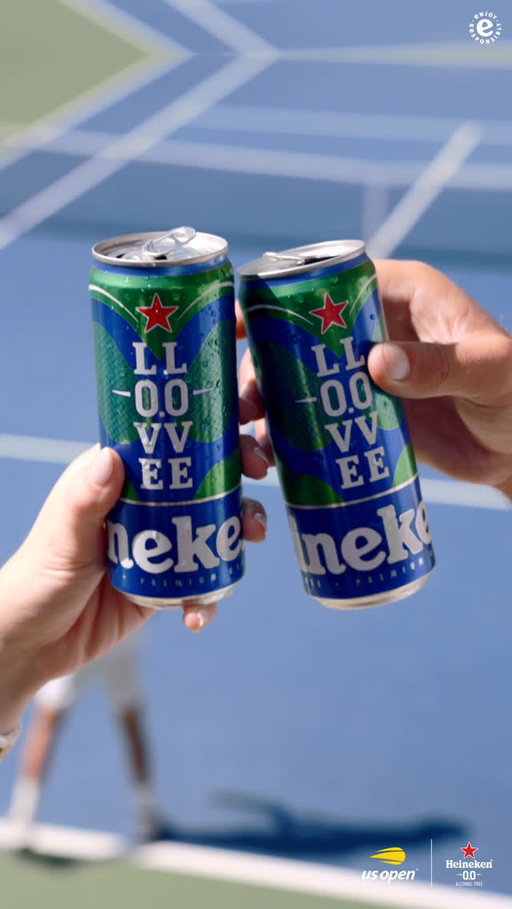 Our L0VE.L0VE limited edition cans return to the @usopen 😎🫶🍻🎾 #Heineken00 #USOpen #NowYouCan