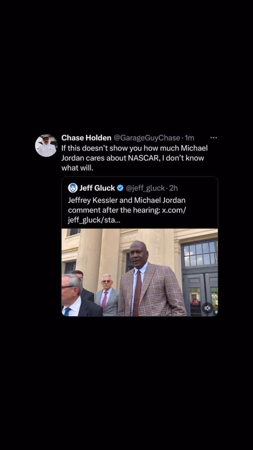 Michael Jordan says he is willing to go down in flames for the betterment of NASCAR.