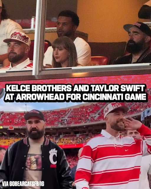Kelce bros in attendance to root on their alma mater @gobearcatsfb 🫡 

(via @espn, @gobearcatsfb, @newheightshow)

📸: Charlie Riedel/AP
