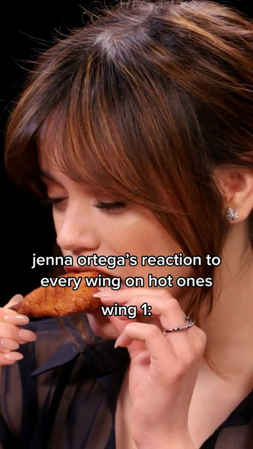 @jennaortega's reaction to every wing on @hotones 🔥