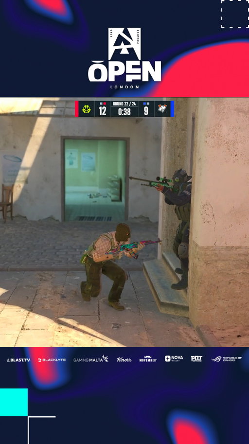 HexT (@jadanpostma_) 1000IQ play to finish off VP 🧠🔥

The @m80gg_ player casually squeezes by ICY for the perfect position 😅

#BLASTPremier #CS2