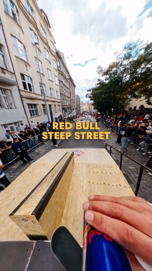 POV: Skating the fastest skateboarding contest in Prague, Czech Republic! @maximhabanec #RedBullSteepStreet