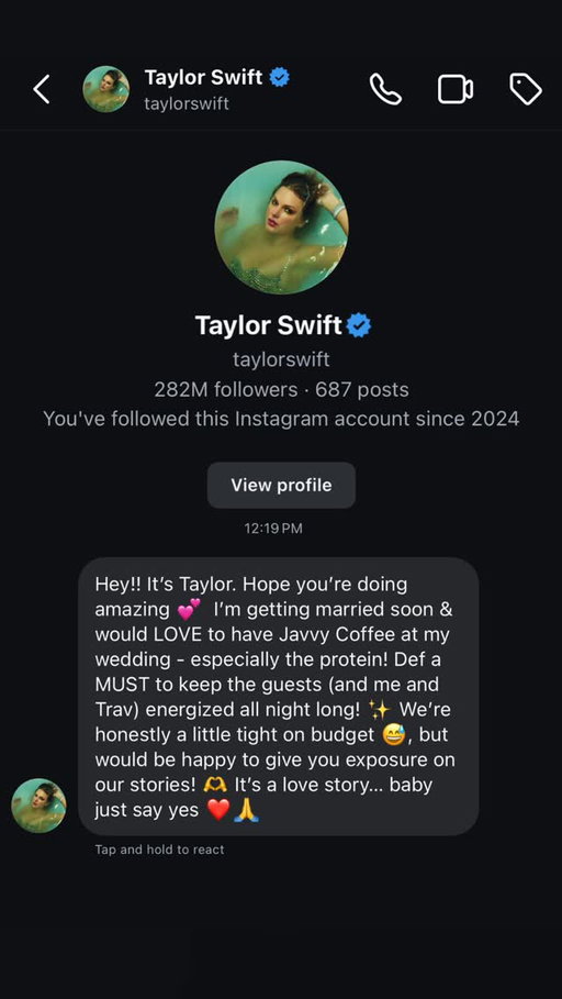 we’re manifesting this 🙏✨ because a girl can dream right?!!! 

#proteincoffee #taylorswift #traviskelce #swift #taylorandtravis