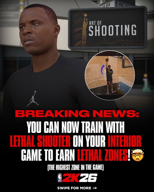 FIRST TIME EVER in NBA2k HISTORY you can now earn the LETHAL ZONES working on your interior game! The highest level of HOT zones!!🔥
-
1. Beat me in a shooting contest to unlock LETHAL ZONES!✔️
2. Master your interior game to unlock LETHAL ZONES!✔️
3. Complete one to three drills to access LETHAL ZONES for up to 3wks!✔️

My gym is always available if you want to TRAIN to master your game, INSIDE & OUT. 24hr access! You understand it now! @nba2k @ronnie2k #NBA2k