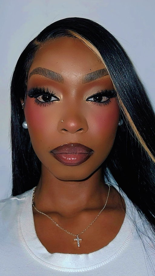 Happy Saturday💐✨Tutorials are so back!!
Full glam but make it soft🫦
I tried @jackieaina color correcting technique and I’ll never go back!!!!! 

PRODUCTS USED: 
@danessamyricksbeauty universal blurring balm powder - radiant blur
@hudabeauty color Faux filter brightening under eye color corrector - papaya
@lauramercier translucent powder - medium deep 
@lancomeofficial teint idole ultra wear concealer - 530 suede
@rarebeauty soft pinch liquid contour - peaceful
@hudabeauty Faux filter concealer - praline + brittle 
@milkmakeup hydro grip 12-hour hydrating gel skin tint - 11
@milkmakeup hydro grip 12-hour dewy setting spray 
@rarebeauty soft pinch liquid blushes - happy, encourage, lucky 
@charlottetilbury airbrush flawless finish powder - medium 2
@onesize ultimate blurring setting powder - ultra pink
@juviasplace the blushed - vol 3
@thecrayoncasecosmetics blush binder 
@rarebeauty matte bouncy blush - truth 
@juviasplace the bronzed - dark 
@onesize Bounclé silk airbrushed powder - Dark deep
@charlottetilbury airbrush flawless setting spray 
@onesize powder melt glass setting spray 

______
#fullglammakeup #fullbeat #makeuptransformation #makeupforblackgirls #blackgirlmakeup #softglamlook #pinkblush