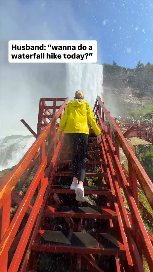 This is not at all what I expected 😂☠️

One of Stephen’s favorite waterfall hikes in the US is the Mist Fall Trail in Yosemite, but he always wished you could get closer to the waterfall! 

When he saw the Cave of the Winds he told me we HAD TO DO IT!! I did not realize how wet you would get ☠️

You hike along this beautiful boardwalk next to American Falls, and then you get to the Hurricane Zone, which feels like a real hurricane 🤯

The wind, the power of the falls, and the sheer amount of water was INSANE 💦 It was perfect to do during summer though because it was nice and warm outside, so the water felt incredible 👌🏼 

Share this with the person you want to do this experience with 🥾 

Would you hike into the bottom of a waterfall? 😂

🥾: Cave of the Winds 
📍: @niagarafallsusa