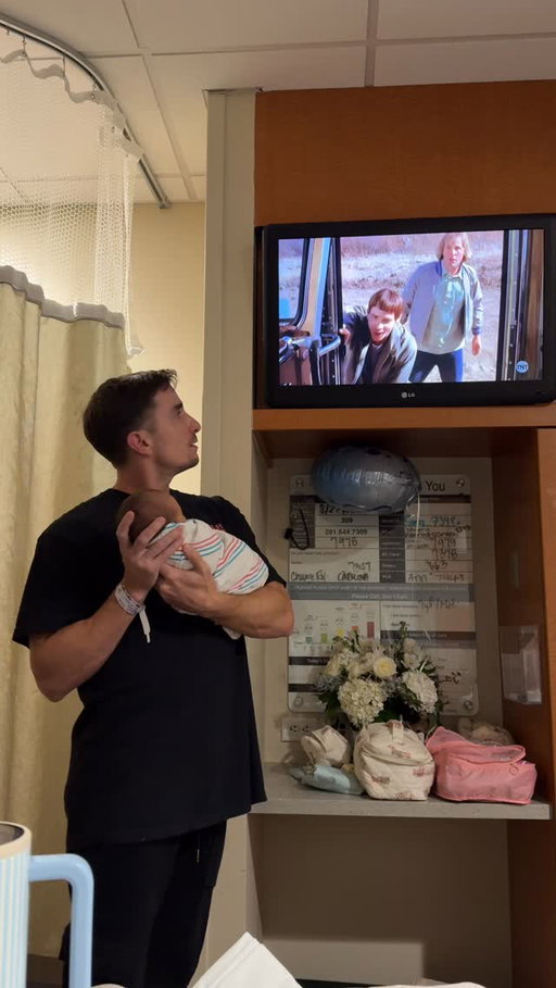 Making sure to expose our son within the first 24 hours of being born to the finest of films, for the culture of course. #parenting #kids #babyboy