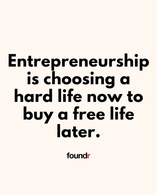 When I was building Foundr, I still had a good life.
But I sacrificed sleep, late nights, and so much energy to get it off the ground.

Those first few years were nonstop.
Working every spare moment.
Learning everything the hard way.

It wasn’t easy.
But that grind is what bought me the freedom I have today.

That’s the real trade of entrepreneurship.
You put in the hard years upfront so you can live life on your terms later.