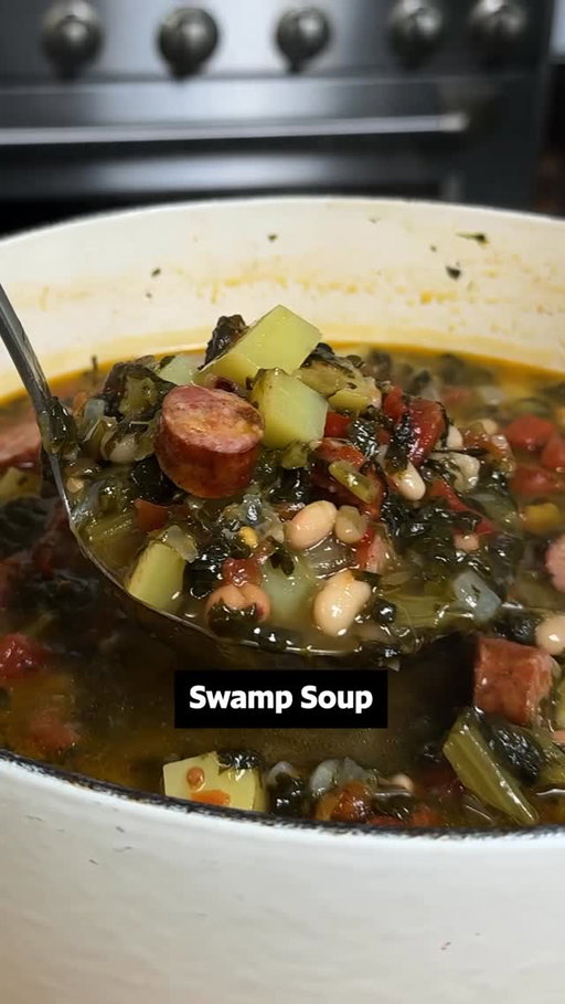 Swamp Soup, where have you been all our lives?! 🍲🌿

If you’ve had Swamp Soup before, you *know* just how delicious a bowl (or a few!) of it is! 😋 Continue reading or click the link in the @allrecipes bio for the full recipe. 🔗

Ingredients:
1 pound smoked sausage, such as Conecuh®, cut into 1-inch pieces
1 cup finely chopped onion
2 jalapenos, seeded and chopped
4 medium gold potatoes, diced
1 (28-ounce) can seasoned turnip greens
1 (14-ounce) can Hoppin’ John or seasoned black-eyed peas
1 (10-ounce) can diced tomatoes and green chiles
1 can navy beans, drained
2 cups water
2 teaspoons chicken bouillon paste, such as Better Than Bouillon®, or 2 chicken bouillon cubes

Directions:
Heat oil in a large pot over medium-high heat and add sausage. Cook, stirring often, until sausage is browned and fat has rendered out, about 5 minutes.

Add onion and peppers and cook, stirring constantly until onion softens, about 4 minutes. Add potatoes and cook, stirring often, 2 minutes. Add turnip greens, Hoppin’ John, diced tomatoes and green chiles, navy beans, water, and bouillon paste; stir to combine. 

Bring mixture to a boil, cover, reduce heat and simmer until potatoes are tender, 25 to 30 minutes.

🧑‍🍳: Nicole

#swampsoup #swamppotatoes #soup #dinner #dinnerideas #souprecipes