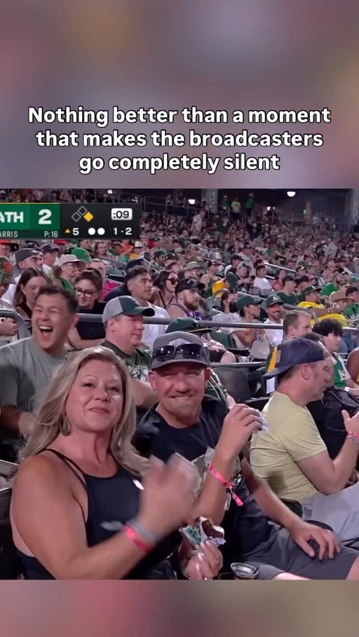 “A’s down by a few. They’ll try to grab a couple back.” 😭