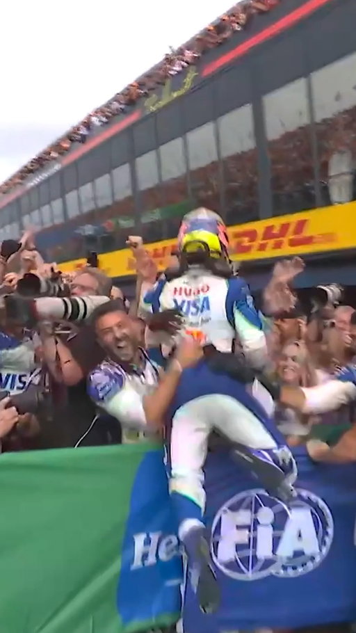 Emotion overload for Isack and Racing Bulls 🥹

#F1 #Formula1 #DutchGP