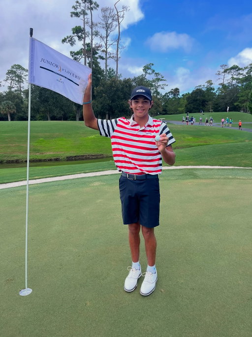 HOLE-IN-ONE! Charlie Woods adds his name to the #JrPLAYERS history books with an ace on No. 3.

#AJGA #Golf
