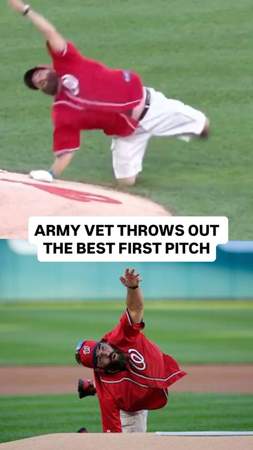 Retired U.S. Army Sgt. 1st Class Brian Keaton delivered of the most creative ceremonial first pitches ever 👏

(🎥 via MLB)