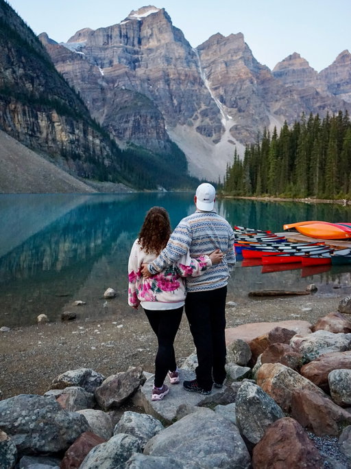 …and breathe 😌🏞️

This might be one of the most breathtaking landscapes we’ve ever witnessed with our own eyes. 🤯 Our first day in Canada has taken us to Moraine Lake (and Lake Louise) to watch the sunrise and my goodness, we were both in awe. Pure magic. Words can’t describe how elated we feel after dreaming about these moments for so long. 🥹

Big thank you to @chris.foote.photo, our incredible tour guide (and photographer who snapped these for us!) from @into.the.wild.tours for an amazing start to our adventure! 🇨🇦

#morainelake #parkscanada #canadalakes #morainelakebanff #banff