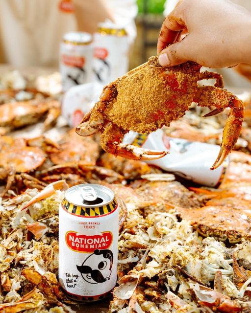 Weekend plans locked. Carbs & Natty Boh. 🍻🦀