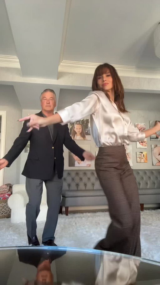We sway 🌸 #alecbaldwin #hilariabaldwin #chachacha #dance #funny