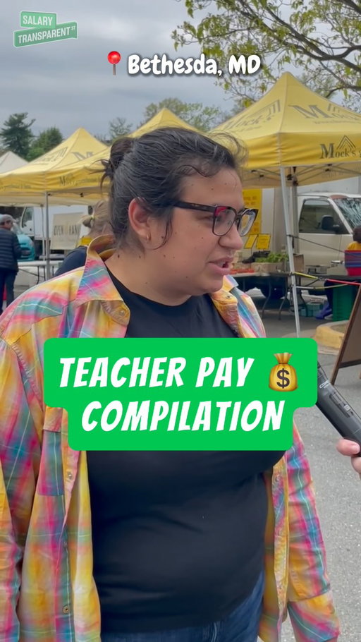 🍎 It’s back to school season! How much do Teachers make? 💰

Comment ‘SALARY’ to explore our salary database and share your pay anonymously! 

This is a compilation of teachers we’ve interviewed in different states. They may have moved and/or received pay raises since their interview with us.

1. Preschool Teacher (MD) - 08/22
2. Teacher (IN) - 04/23
3. Science Teacher (NC) - 04/24
4. Social Studies Teacher (MD) - 08/22
5. Teacher, Football Coach (GA) - 08/23
6. Teacher (VA) - 04/22
7. Teachers (GA) - 06/24
8. Kindergarten Teacher (NJ) - 09/24
9. Teacher (NY) - 07/24
10. Teacher (TX) - 07/24
11. Autism Kindergarten Teacher (VA) - 07/24
12. 4th Grade Teacher (VA) - 07/24
13. Teacher (IL) - 06/25
14. Teacher (IN) - 04/23
15. Music Teacher (PA) - 05/25
16. Special Education Teacher (NY) - 11/24
17. Teacher (DC) - 04/22
18. ESL Teacher (MA) - 09/24
19. Teacher (VA) - 05/22
20. Teacher (DC) - 10/24
21. Special Education Teacher (DC) -  07/22

Comment ‘SALARY’ to explore our salary database and share your pay anonymously! 

#salarytransparentstreet #salarytransparency #paytransparency #teacherappreciationweek #teacherappreciation #teachersalary #teacherspayteachers