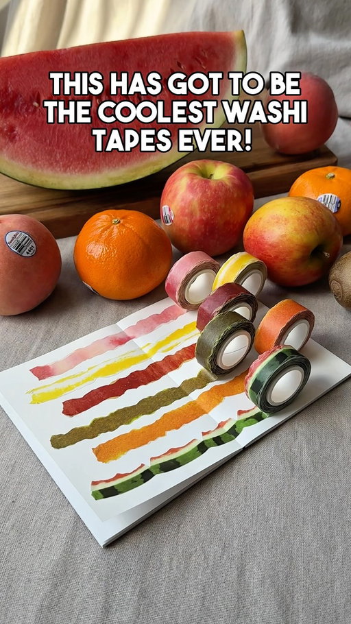 This truly is the most amazing #washi #washitape I’ve ever owned! This is by 📍 @zagne.zip and who are Korean-based so if you don’t live in Korea and want them you have to DM them and they will arrange to send overseas that way. They are ultra realistic fruits washi tapes! #stationery #bungu #washitapeaddict #journaling #papertape