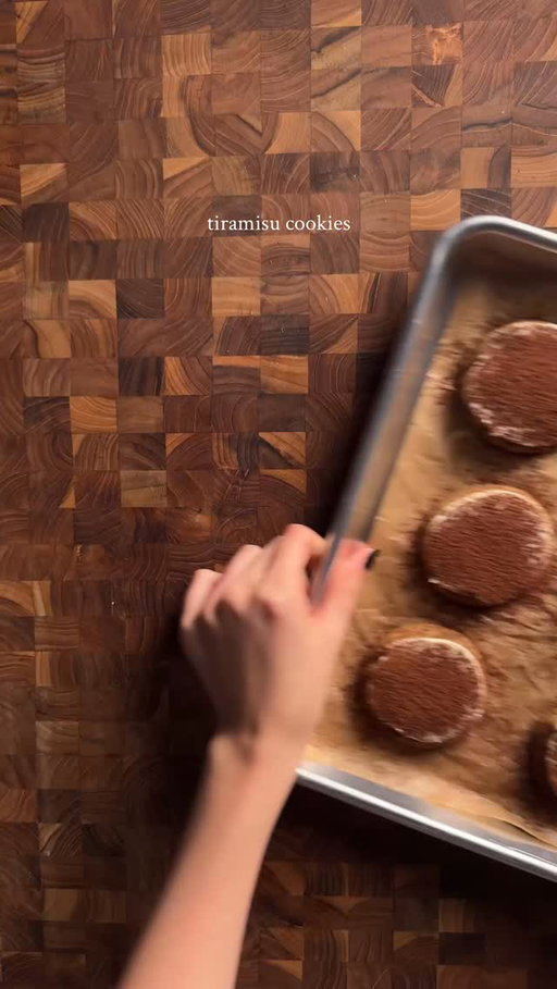 tiramisu cookies
1 1/2 cups (190g) flour
1/2 tsp (2g) baking powder
1/2 tsp (3g) baking soda
1/2 tsp (3g) salt
2 tbsp (10g) instant espresso powder
1/2 cup (113g) unsalted butter (room temp)
1/2 cup (100g) sugar
1/4 cup (50g) brown sugar
1 egg
1 tsp (4g) vanilla
cream butter and sugar in bowl. add egg and vanilla and mix well. in another bowl combine dry ingredients. add the dry ingredients to the wet and mix until combined well. scoop out and bake at 350 for 11-12 minutes. 

mascarpone cream
1 cup (225g) mascarpone cheese
1/2 cup (120g) whipping cream
1/2 cup (60g) powdered sugar
1/2 tsp (2g) vanilla
mix until well combined and smooth. pipe on cooled cookies and then dust with cocoa powder!
recipe inspired by teak & thyme :) #tiramisu #cookies #baking #recipe #emijuju