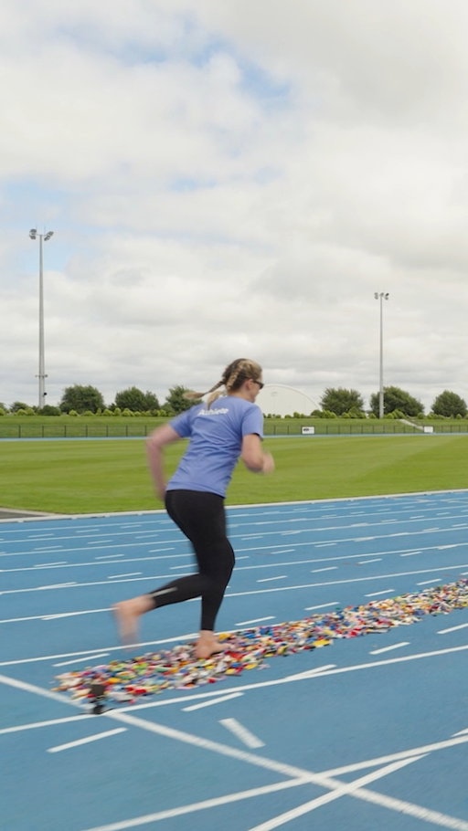 Fastest 100 m barefoot on LEGO® bricks ⏱️ 24.75 seconds  by Gabrielle Wall 🇳🇿