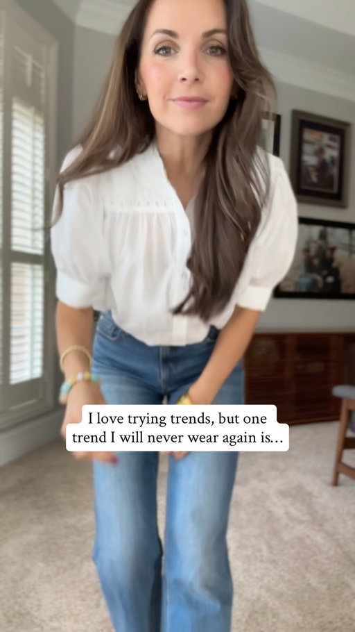 I did low rise jeans the first time around - it’s a no from me this time! 🙅🏻‍♀️ which trend are you never wearing again (or never wearing at all)??

Comment LINK below and I’ll send you a DM with a link to these favorite mid/high rise jeans that I have been wearing on repeat! They’re $50 and they’re perfect.