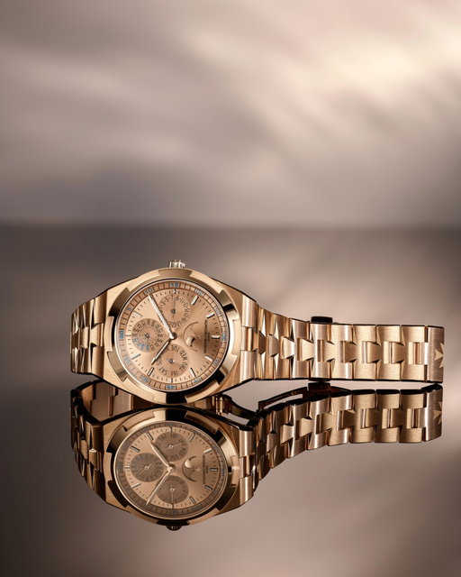 Golden Glow

The Overseas Perpetual Calendar Ultra-Thin in pink gold with a matching pink gold dial perfectly expresses the harmony of form and function. Encircling the dial, a minutes track is marked in blue – a subtle punctuation in the chic tone-on-tone aesthetic of the case, bracelet, sunburst satin-finished dial and matching pink gold moon-phase display. Look carefully and you will also notice the 270th anniversary logo on the caseback

Technical mastery meets refined aesthetics in a watch dedicated to timeless elegance.

#VacheronConstantin #TheQuest #VC270