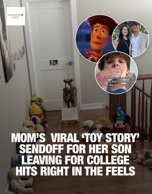 We’re not crying, YOU’RE crying. 🥹

When 18-year-old Ben Szram left for Loyola University, his mom Kathy lined the hallway with all his childhood toys, teddy bears, and photos, recreating the emotional goodbye scene from Toy Story 3. 

Signs read “We love you” and “Good luck in college,” turning his sendoff into a memory lane straight from Pixar.

The video has racked up nearly 75 million views on TikTok in less than a week, proving moms always know how to hit us right in the feels.

Media via benio0829 / TikTok 

#culturecutparents #momtok #collegekids #viral #toystory