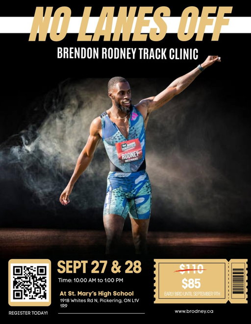 🔥 HISTORY IN THE MAKING 🔥
I’m hosting my FIRST EVER Track Clinic — and you don’t want to miss this!

For the first time, I’m breaking down what it really takes to run at the highest level:
⚡️ Master your starts
⚡️ Unlock explosive acceleration
⚡️ Dominate your finish
⚡️ Build the mental toughness that separates the good from the great

📅 Sept 27 & 28
⏰ 10 AM – 1 PM
📍 St. Mary’s High School, Pickering

Early bird: $85 (until Sept 9) 🚀
Spots are LIMITED — once they’re gone, they’re gone.

👉 Registration link in BIO!!!