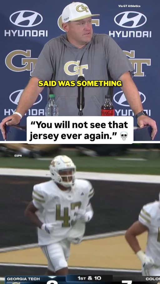 Georgia Tech head coach Brent Key on the XXL jersey that made an appearance vs. Colorado 😂