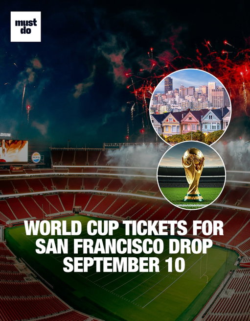 The Bay Area is officially hosting the world. 🌍

As part of the 2026 FIFA World Cup, Levi’s Stadium will stage six matches: five Group Stage games and one Round of 32 showdown.

June 13 — Group Stage
June 16 — Group Stage
June 19 — Group Stage
June 22 — Group Stage
June 25 — Group Stage
July 1 — Round of 32

🎟️ Tickets go on sale starting Sept 10 with the Visa Presale Draw (Sept 10–19). To enter, fans must create a FIFA ID at fifa.com/tickets and apply during the lottery. Winners will be notified beginning Sept 30 and assigned purchase times in October.

From Silicon Valley to the Golden Gate, the Bay is set for one of the biggest summers in sports history. ⚽
️
Who do you hope to see play at Levi’s in 2026?

Media via Levi’s Stadium/Shutterstock

#mustdosf #sanfranciscoworldcup