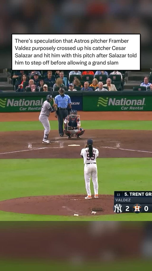 Did Framber Valdez hit Astros catcher Cesar Salazar on purpose?