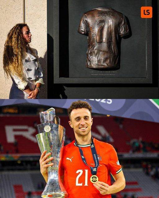 Portugal unveil a bronze tribute to Diogo Jota as the team watch on at their home base 🤍