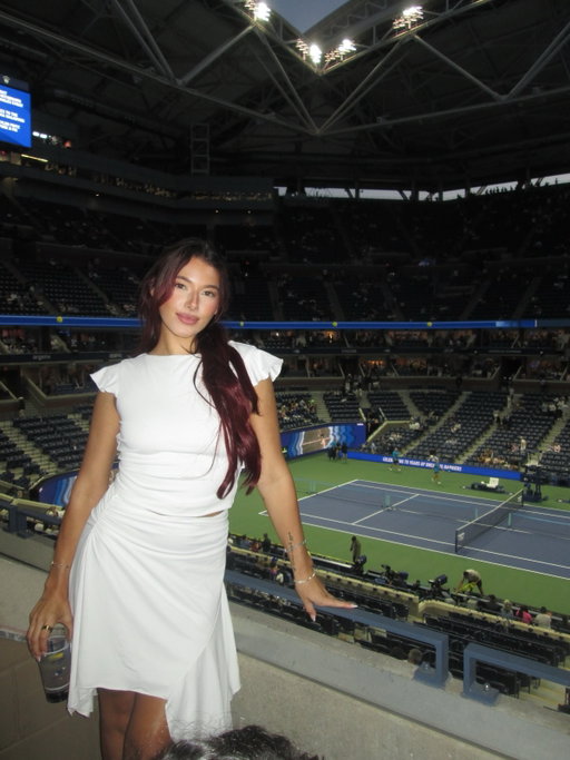 @usopen with @peppermayo 🎾 🤍