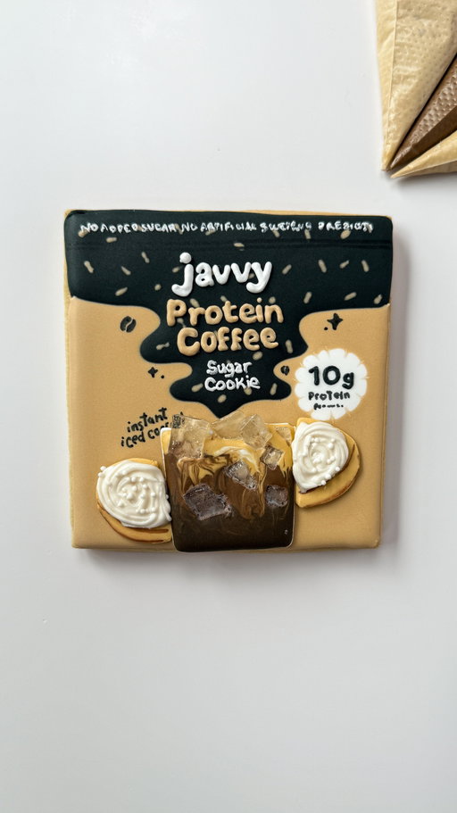 #Ad Protein coffee, but make it sugar cookie? 🍪☕️👀 This sweet treat is coming to life Friday! 🤩 @javvycoffee #cookiedecorating #satisfying #asmr #coffee