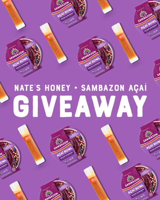 Superfood giveaway! 💜🍯 We’re teaming up to give your wellness routine a major glow-up with the ultimate manuka honey x açaí bowl bundle!

Enter for a chance to win: 
2 boxes of Nate's Manuka Honey Minis 
1 case of SAMBAZON Superberry Ready-to-Top Açaí Bowls

How to enter: 
🧡 Like this post 
🧡 Follow @naturenates and @sambazon 
🧡 Tag your friends in the comments (each additional tag counts as an extra entry) 

Giveaway ends 9/10/2025 at 11:59 PM CT. You must be 18+ and live within the contiguous United States to enter. A winner will be randomly selected and contacted via DM. This giveaway is not sponsored, endorsed or administered by Instagram. https://www.naturenates.com/giveaways-official-contest-rules/