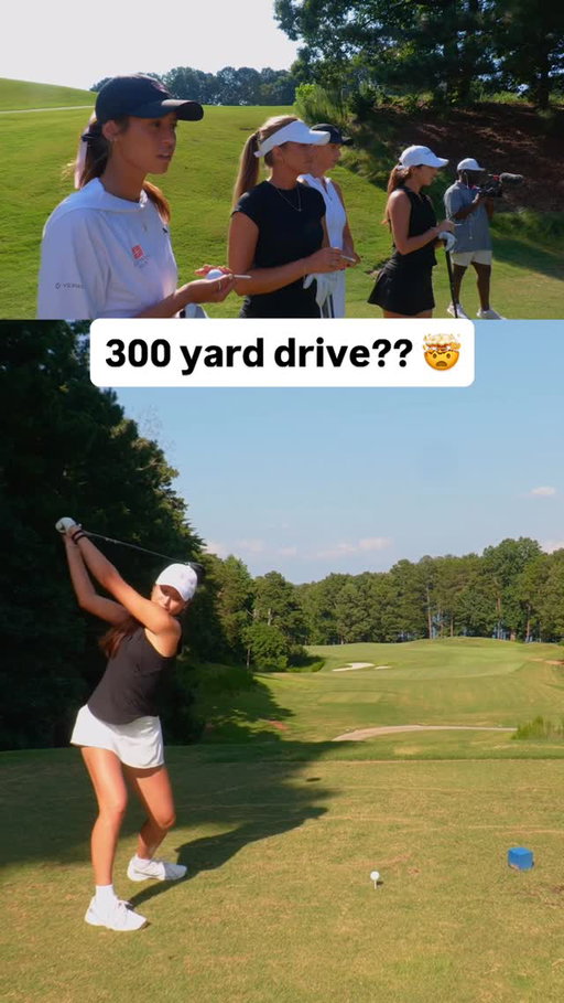 She absolutely hammers the ball #golf #golfer