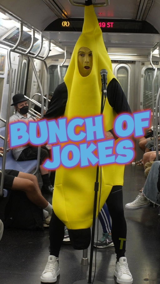 A banana does stand up on the subway in NYC. #comedian #banana #standup #subway