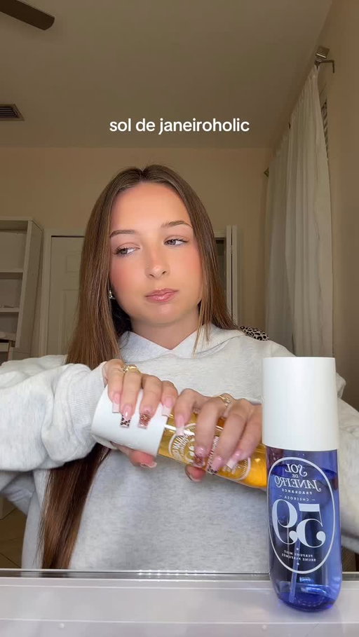 im addicted to sol de janeiro 😔 (don’t try this at home guys) #soldejaneiro #perfumetok #emilylulamay #reels #fyp