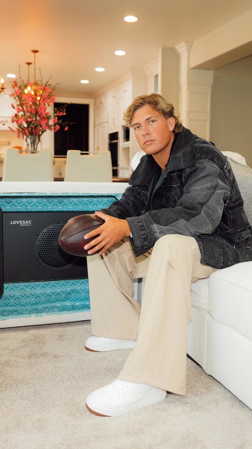 Getting ready for the season on and off the field. @lovesac Sactionals with StealthTech surround sound is the ultimate game changer. #lovesacpartner