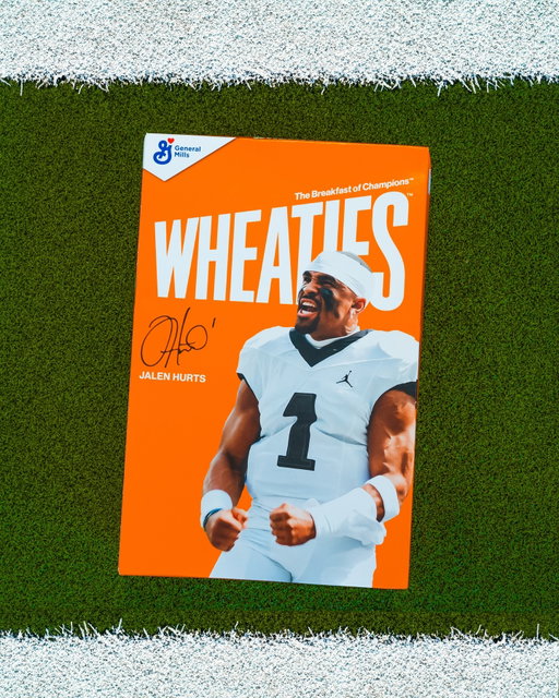 Champion on the field. Leader in the community. Welcome to the Wheaties family, Jalen Hurts 🧡