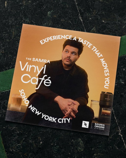 Experience great taste, sound, and story by visiting the @SamraOrigins Vinyl café: a Nespresso boutique experience, with music curated by @TheWeeknd. The café kicks off today September 4th until October 14. Don’t miss out.

Step into this immersive NYC pop-up to sample The Weeknd’s Iced Latte. Chill out, feel the vibe, and even purchase a Vertuo Pop+ Samra Origins machine bundle while you’re at it.

September 4th through October 14th
📍 Nespresso SoHo Boutique in NYC - 579 Broadway, New York, NY 10012
🕙 Mon - Sat: 10am - 8pm
🕙 Sun: 11 am - 7pm
