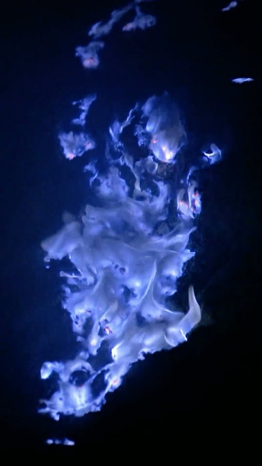 This volcano makes… BLUE FIRE? 🌋 #WhatOnEarth #volcano #geography
