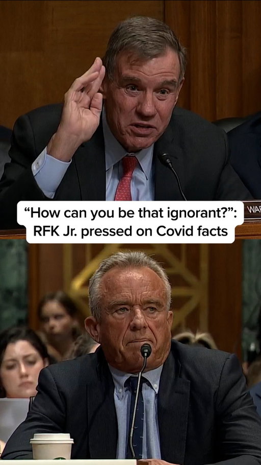 “How can you be that ignorant?”

Sen. Mark Warner (D-VA) pressed Health Secretary Robert F. Kennedy Jr. on Covid facts during a hearing with the Senate Finance Committee today.

Asked by Sen. Warner whether he accepted that 1 million Americans died from Covid, Kennedy said he did not know how many died. Warner said, “You’re the secretary of health and human services...you don’t have any idea how many Americans died from Covid?”

#news 
#Health 
#Covid