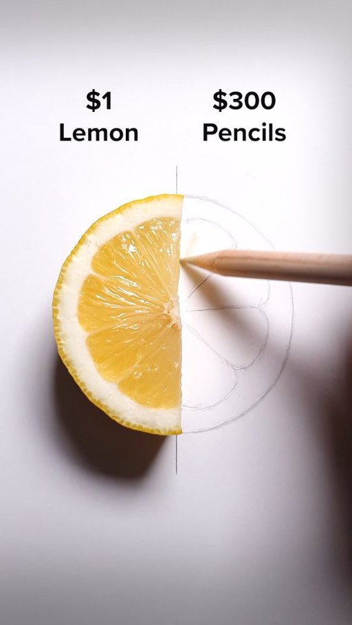 Lemon Drawing Challenge #art #drawing #lemon #illusion #realism #pencildrawing