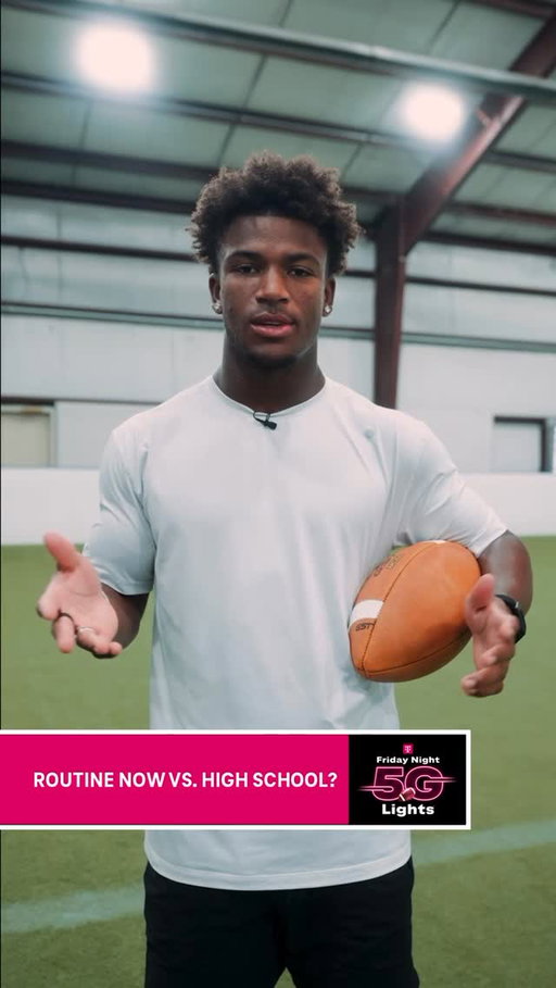 My routine is all about focus and discipline, something that started back in high school. But what I DIDN’T have in HS was @tmobile’s Friday Night 5G Lights that’s helping make hometown football louder and prouder than ever.  So check it out & get your school to apply for a chance to win big at FridayNight5GLights.com #TmobilePartner #fn5gl