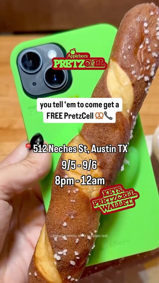 Hey Austin, TX! You are cordially invited to join us at our Pretzcell pop-up... FREE pretzel included 🥨✨ ⁣ 🗓️ Friday, Sep. 5th & Saturday, Sep. 6th ⏰ 8pm-12am local time while supplies last  📍512 Neches St. Austin, TX
 
Can’t make it? Hit the link in bio to score your own (and a gift card!) while supplies last!