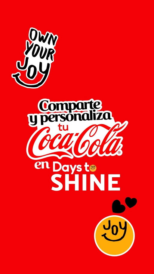 Days to Shine X Coca-Cola

Comparte la felicidad con una Coca-Cola personalizada, nos vemos este 5 y 6 de septiembre en Days to Shine para que vivas la magia de verdad en nuestro stand.
